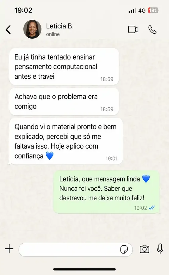 Depoimento de Letícia B. via WhatsApp