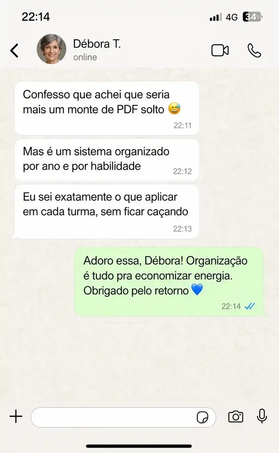 Depoimento de Débora T. via WhatsApp