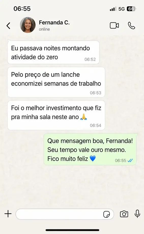 Depoimento de Fernanda C. via WhatsApp