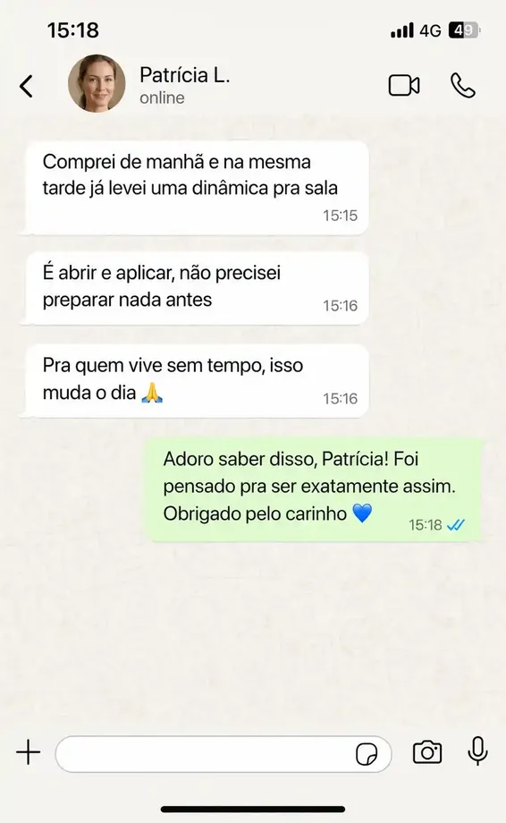 Depoimento de Patrícia L. via WhatsApp