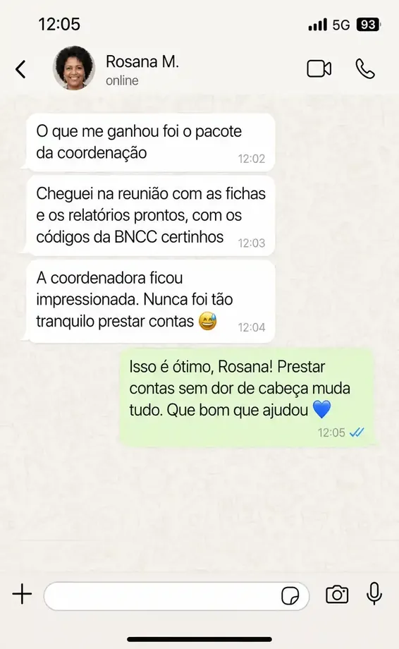 Depoimento de Rosana M. via WhatsApp